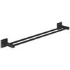 GROHE Start Cube, Portasciugamani Doppio con Montaggio a Parete Per Bagno Metallo, Fissaggio Nascosto, Viti e Tasselli Inclusi, Misura 654 mm, Nero Opaco, 411042430