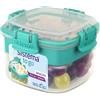 Sistema Snacks TO GO contenitore per alimenti | 400 ml | Vasetto piccolo per snack con scomparti | Senza BPA | Verde acqua