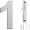 Ywonoby spazzolato moderno numero civico -6 pollici 152 mm altezza, in solido acciaio INOX 304, galleggiante aspetto e facile da installare (Numero 1 Uno)