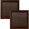 Vent Systems 200 x 200 mm - 2 Pezzi - Copertura di ventilazione marrone - Slits di ventilazione quadrati e piatti con zanzariera - Aperture di ventilazione HVAC per bagno, ufficio domestico - Griglia