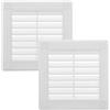 Vent Systems 100 x 100 mm - 2 Pezzi - Bianco Copertura di Ventilazione - Slits di Ventilazione Quadrati e Piatti con Zanzariera - Aperture di Ventilazione HVAC per Bagno, Ufficio Domestico - Griglia