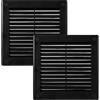 Vent Systems 150 x 150 mm - 2 Pezzi - Copertura di Ventilazione Nera - Feritoie di Ventilazione Quadrate Piatti con Zanzariera - Aperture di Ventilazione HVAC per Bagno, Ufficio Domestico - Griglia