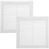 Vent Systems 200 x 200 mm - 2 Pezzi - Copertura bianca per griglia di ventilazione - Feritoie di ventilazione quadrate piatte con zanzariera - Aperture di ventilazione HVAC per bagno, ufficio