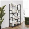 DEGHI Libreria 58x112h cm in acciaio nero e legno rovere nero - Duke
