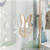 DEGHI Specchio 44x28 cm con cornice in rattan forma coniglio - Glowing