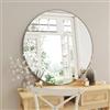 DEGHI Specchio da interno rotondo 100 cm con cornice in alluminio finitura champagne - Talas