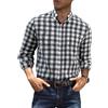 Meilicloth Camicia Flanella Uomo Camicia Quadri Uomo Cotone a Maniche Lunghe Casual Button Down Invernale Camicia Plaid in Maniche Lunghe Flanella Leggera con Tasche Regular Fit Nero XL