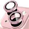 Oelrstfe Pellicola Fotocamera per iPhone 13/13 mini,Posteriore Obiettivo Protezione Vetro Temperato,HD Trasparente Lente Schermo,Durezza 9H Anti-graffio Ultra Resistente Glitter Camera,Rosa