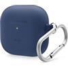 elago Cover in Silicone per AirPods 4 | Moschettone Incluso, Supporta la Ricarica Wireless, Protezione Completa (Indaco Jeans)