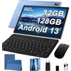 AOCWEI 2024 Tablet 10 Tablet Android 13 Con 12GB (6+6) Ram + 128GB Rom (512Gb Tf), 2.4G/5G Wifi, 8000Mah, Octa-Core, 2.0Ghz, Con Mouse，Blu