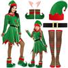 Lets Joy Costume da Elfo di Natale, Costume da Elfo per Bambini Adulti, Set di Costumi da Elfo, Costume per Feste di Natale, Elfo Accessori, Feste di Natale Carnevale Cosplay (Taglia-160)
