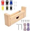 volumoon Braccialetto Maker Set, Lunghezza Regolabile Telaio Legno per Infilare, Creatore di Braccialetti, Creatore Braccialetti in Legno con 2 Corde Paracadute e 6 Fibbie, Braccialetto Fai Da Te