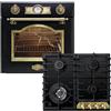 Kaiser Set forno EH 6355 Em + KCG 6335 EM Turbo, autonomo, set forno da incasso retrò, 8 funzioni + piano cottura in vetroceramica a gas 60 cm, gas naturale/propano