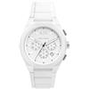 Armani Exchange orologio per uomo, movimento cronografo e cassa orologio per 44 mm con cinturino in acciaio inossiorologio perbile, pelle o silicone, Bianco e nero