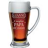 bubbleshirt Boccale Birra PERSONALIZZABILE Papà Festa del Papà Il miglior Papà del Mondo ca 38 cl