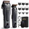 SUPRENT Tagliacapelli Uomo Professionale e Tagliabordi Kit, Macchinetta per capelli, Regolabarba, USB-C Tagliacapelli Senza Filo con Display LCD per Barbieri e Uso Domestico (Grigio)