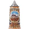 NENBOLEC Boccale di Birra Tedeschi Germania Castello Oktoberfest Beer Stein Mug con Coperchio per Compleanno Regalo Uomini Padre Marito 0.7 Liter