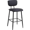 Nusetx Sgabello da Bar, Set di 1 Sgabello Cucina, Moderno Sedia Alta da Pranzo con Poggiapiedi e Schienale Altezza, Sedile 65cm, Nero