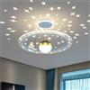 BRRSKBK Plafoniera LED Astronauta per Camera dei Bambini con Proiettore Stelle Dimmerabile Rotondo Lampadario Moderno Lampada a Sospensione Plafoniera per Camera da Letto per Ragazzi per Ragazze Camer