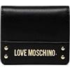 MOSCHINO Portafoglio donna Love libretto in ecopelle saffiano nero A24MO34 JC5703