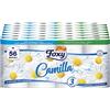 Foxy Camilla | Carta igienica 3 veli profumata alla camomilla | 56 rotoli | 160 strappi per rotolo | Carta 100% certificata PEFC | Confezione 100% riciclabile