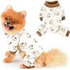PAIDEFUL Pigiama in pile per cani di piccola taglia, pigiama per autunno e inverno, morbido e confortevole, tuta a quattro zampe, abbigliamento per cuccioli, maglione, costume da gatto, crema, L