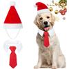 MELLIEX 2 Pezzi Costume di Natale per Animali Domestici, Natalizio Costumi Cappello da Babbo Natale e Cravatta Regolabile per Cane Gatto