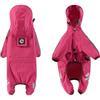 helioflicker Impermeabile per animali domestici, abbigliamento impermeabile per cani con striscia riflettente, rosa, taglia L (petto 38,5 cm/60 cm)