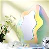 Qunclay Specchio acrilico ondulato arcobaleno irregolare dopamina decorazione per la casa 36 x 24 cm Groovy Vanity Ondulato senza cornice Amorfico colorato specchio per Natale soggiorno camera da