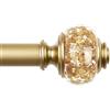USFOOK Bastoni per tende per finestre da 182 a 364 cm, asta per tende di lusso dorata da 7/8, aste telescopiche per tende con terminali decorativi traslucidi