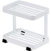 Yamazaki 3601 TOWER 2~Tiered Soap Tray, white, Steel, 11 x 7.5 x 9.5 cm