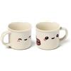 Puckator Set di 2 Tazzine da Caffè in Porcellana da 100ml - Design Foodiemals, Faccina Kawaii, Adatta al Microonde, Confezione Regalo