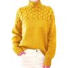 Generic Elegante maglione a collo alto con maniche lunghe da donna, Giallo chiaro, XL
