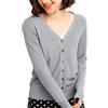 Generic Maglione Cardigan con Scollo a V da Donna più Giacca Maglione Lavorato a Maglia Tinta Unita Giacchetto Donna 100 Grammi Piumino Leggero Donna (Grey, L)