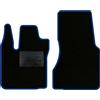 QUEMAR Tappetini Auto compatibili con Smart Fortwo W453 dal 2014 / Kit Set 2 Tappeti in Moquette e Gomma su Misura/Ricami e Colori Personalizzati (0 Ricami, Bordo Blu)