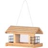 Dehner Natura Aosta - Mangiatoia da appendere, ca. 17,5 x 19 x 28 cm, in legno di pino, colore: Marrone