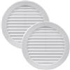 Vent Systems Ø 125 mm, 2 pezzi di copertura di ventilazione bianca, prese d'aria rotonde, copertura a griglia, protezione dagli insetti, prese d'aria HVAC per bagno, ufficio, cucina