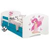 HappyBabies Happy Babies - CAMA para Niños DE Doble Cara con CAJÓN Diseño Moderno con Bordes Seguros y Eolchón de Espuma Anticaída 7 cm Azul (36. Princesa con mariposas, 160x80)