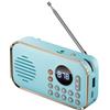 ClAZTyict Radio FM portatile ricaricabile piccolo altoparlante Bluetooth wireless surround suono stereo USB vintage radio blu