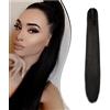 Dcbaboo Coda di Cavallo Extension Capelli Lisci Coda Capelli Extension con Pinza 55cm Posticci per Capelli Dritti Coda Finta per Capelli Sintetici Lunghi Ponytail Naturale, Nero Naturale
