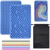 BEELUKY Sensory Activity Board Tavola da attività Sensoriale Silicone Fidget Toy con Borsa da Viaggio e 10 Corde Tactile Sensory Toys Design Double-Face per Lenire Stress Ansia Autismo e ADHD