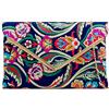 Generic Purple Possum® - Pochette da donna in raso, motivo floreale, colore: blu navy, grande, rosa, viola, senape, giallo, verde, con fiori, borsa a tracolla per matrimonio