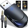 Retoo Adattatore Bluetooth USB 5.0 EDR trasmettitore e ricevitore con Dongle Stick e cavo audio da 3,5 mm per PC, laptop, TV, cuffie, autoradio, cellulare, adattatore audio senza fili come vivavoce