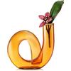 Joeyan 12CM Ambrato Vasetti Vetro Piccoli per Fiori,Vaso Decorativo Geometrico per Centrotavola Moderni per La casa, Soggiorno, Ufficio, Mini Monofiore Vasi Astratto per Fiori Singoli Rose e Tulipani