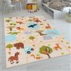 Paco Home Tappeti da gioco a pelo corto colorati per camerette dei bambini con diversi motivi, Dimensione:120x160 cm, Colore:Multicolore 2