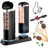 Sjpzwcrl Macina Sale e Pepe Elettrico Ricaricabile: Macina Spezie a Granulometria Regolabile Macina Pepe Automatico Sale e Pepe Set Ricaricabile Macinapepe a Grande Capacità (Nero)