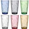 Vegena Bicchieri Acqua Colorati 470 ml - Set da 6 Bicchieri di Plastica, Bicchieri Cocktail, Bicchieri da Succo, Bicchieri Alti con Effetto Cristallo, Ideali per Succo, Caffè Freddo, Bibite Gassate