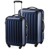 HAUPTSTADTKOFFER - Spree - Set di 2 Valigie Trolley rigido con estensione, ABS, TSA, 4 ruote, 55/65 cm, Blu scuro