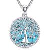 Friggem Collana con Ciondolo Albero della Vita Argento Sterling 925 con Turchese Gioielli dell Albero della Vita per Donne e Ragazze
