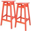 ARANAZ S.L. MANUFACTURAS DE LA MADERA Set di 2 Sgabelli 'Laira' in Legno di Pino Colore Corallo H.70cm